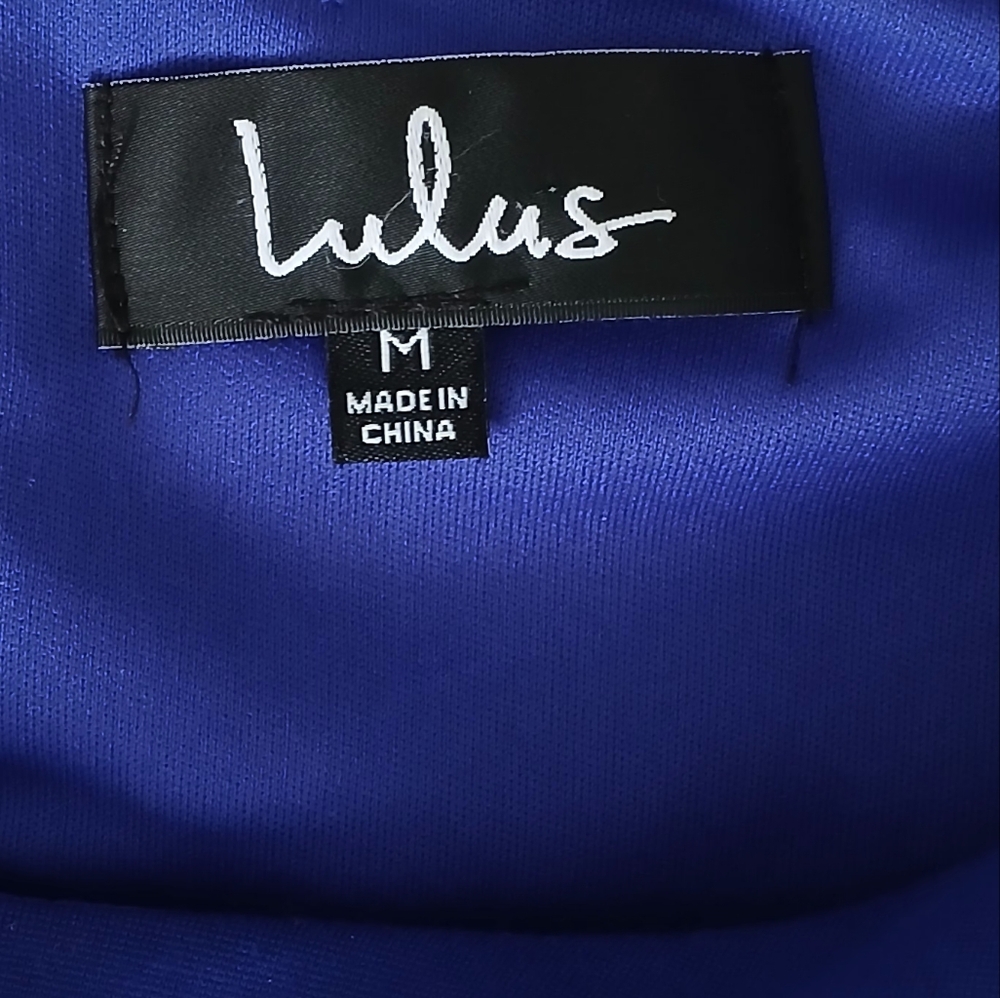 LULUS FOREVER CHIC ROYAL BLUE LONG SLEEVE DRESS. SIZE M - Picture 3 of 16